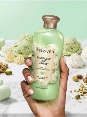 2 Beloved Pistachio Ice Cream Vegan Shower & Bath Gel - Green